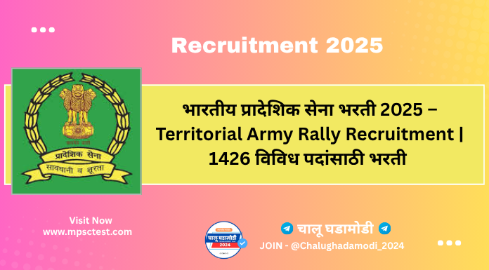 Territorial Army Recruitment 2025
