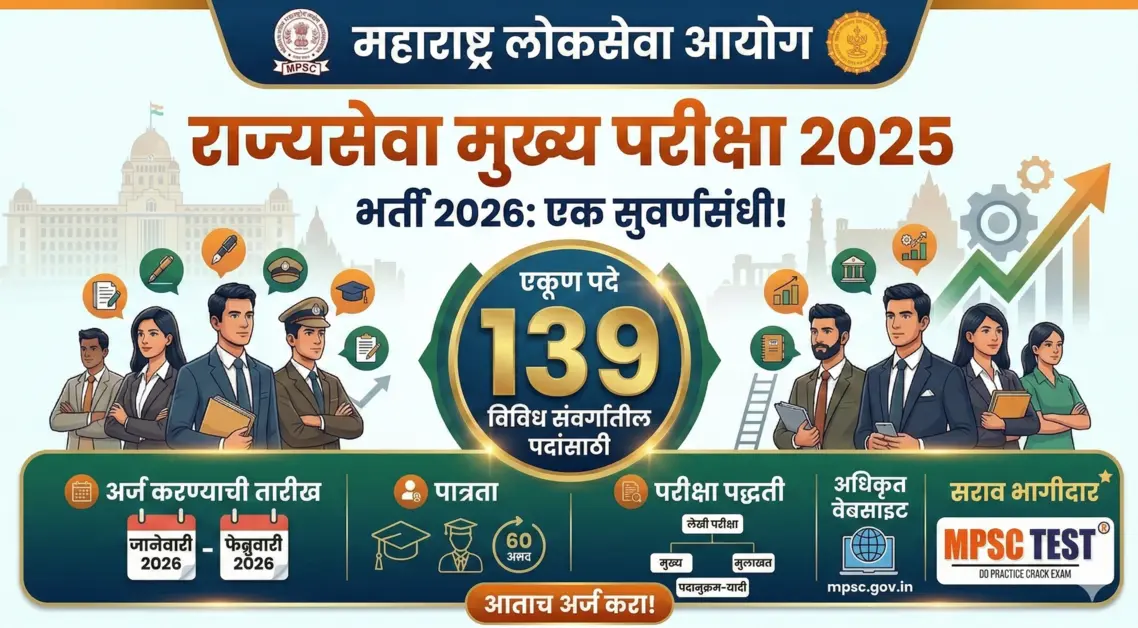 MPSC State Service Bharti 2026 Maharashtra State Service Main Examination 2025