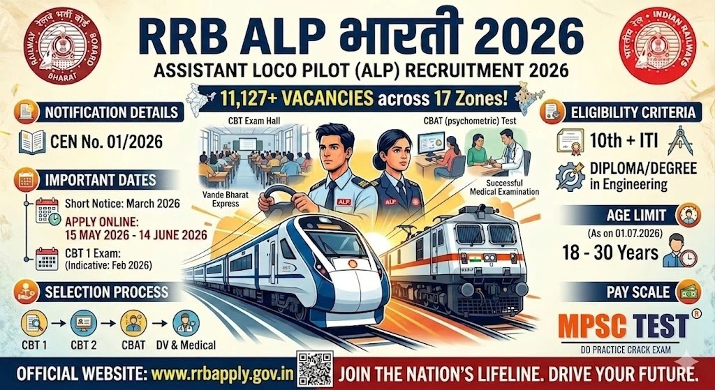 RRB ALP Bharti 2026 Assistant Loco Pilot 11000 Vacancy Railway Recruitment